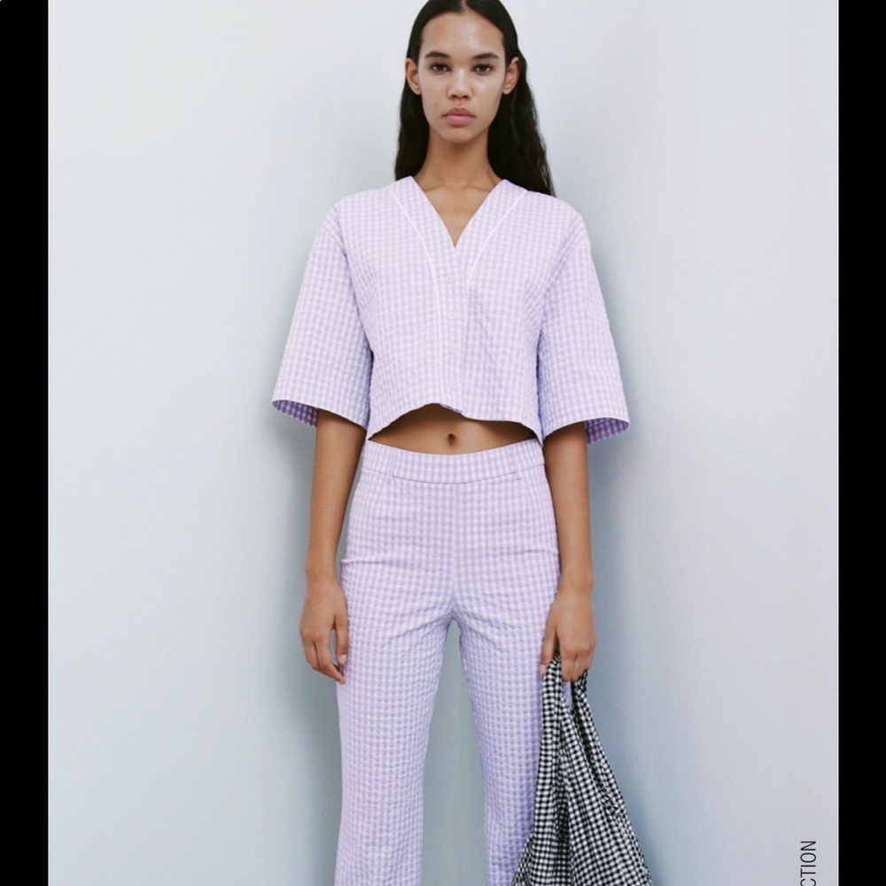 Zara cropped gingham top